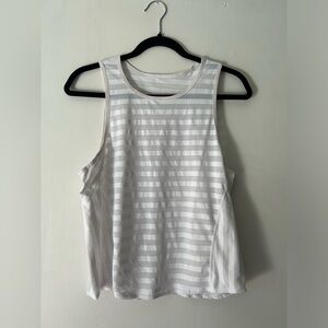 Lululemon white mesh cropped running tank top